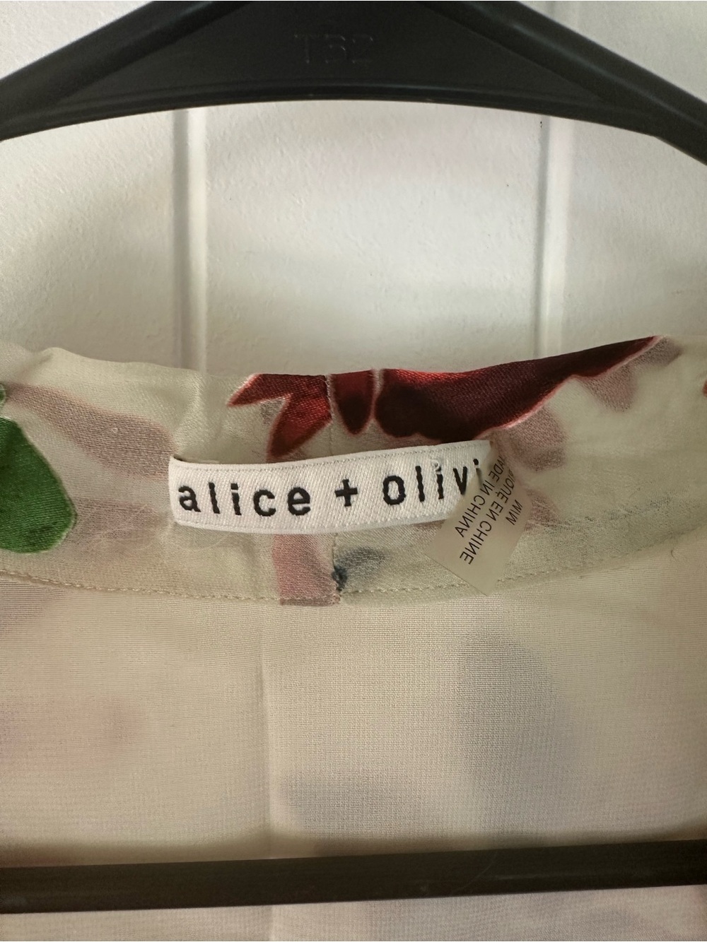 Alice + Olivia Moran Prisma floral burnout tiered silk dress. - Picture 8 of 12
